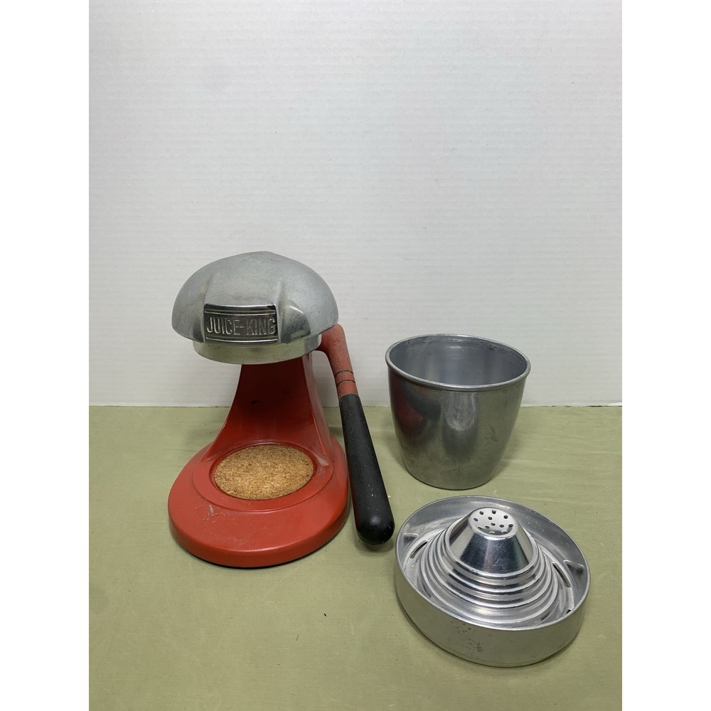 Vintage Juice King Juicer Model JK-35 with chrome finish and RED base